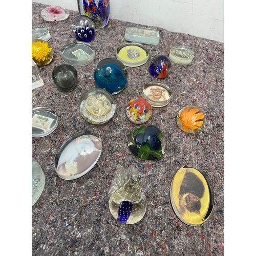 103 - Collection of various glass / resin paperweights all in good order