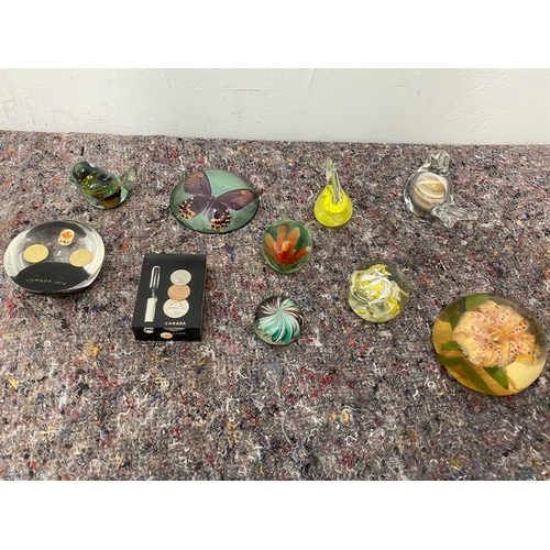 105 - Collection of various glass / resin paperweights all in good order