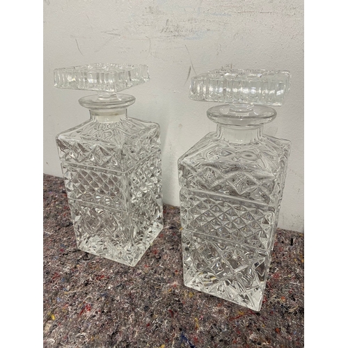 109 - Three vintage Lead Crystal Decanters all in very good order one has slight chip to corner as shown