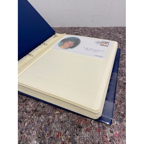 76 - Three albums of Princess Diana Stamps / Presentation Folders / First Day covers etc