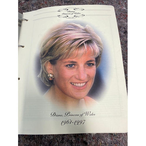 76 - Three albums of Princess Diana Stamps / Presentation Folders / First Day covers etc