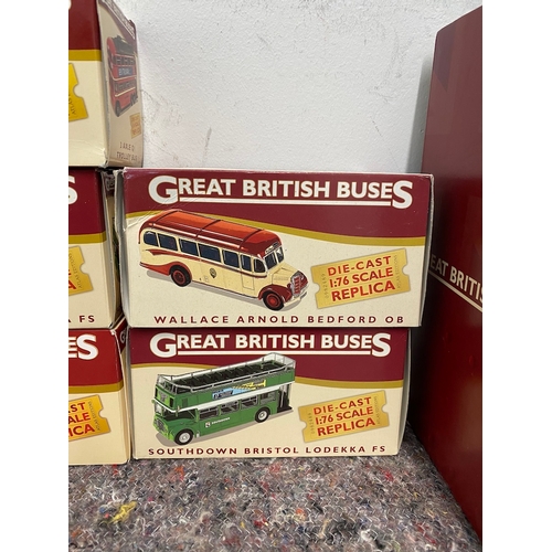 81 - Boxed Collection of Great British Buses by Atlas Editions Models + paperwork