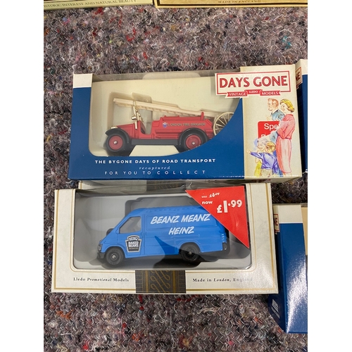 85 - Boxed collection of vintage advertisement vans / lorries Lledo / Days Gone