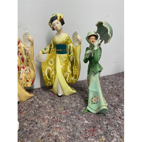 89 - Collection of porcelain figures of ladies / Geishas inc Capodimonte