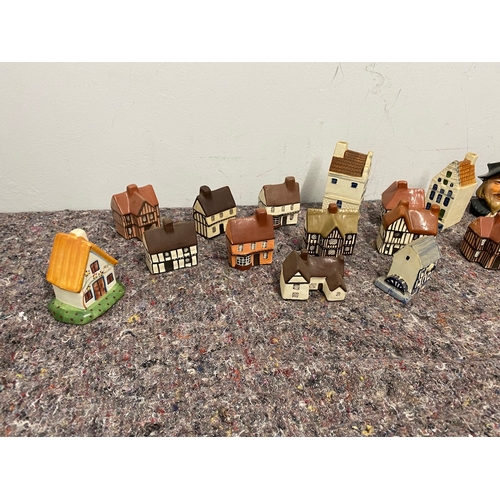 90 - Collection of various cottage & toby jug ornaments - some A/F