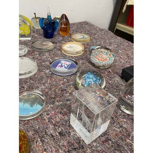 97 - Large collection of glass and resin paperweights