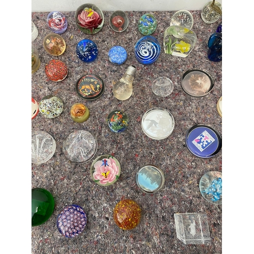 97 - Large collection of glass and resin paperweights