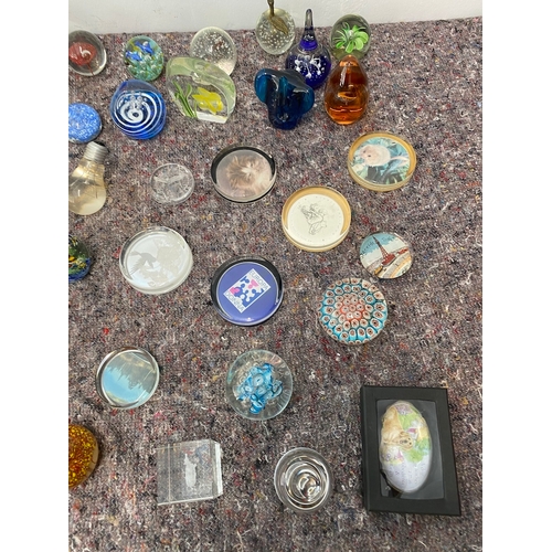 97 - Large collection of glass and resin paperweights