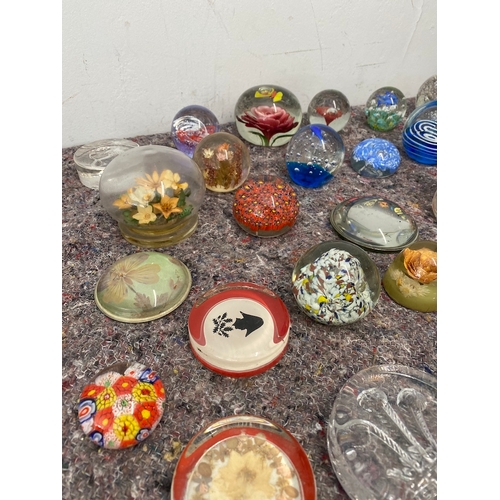 97 - Large collection of glass and resin paperweights