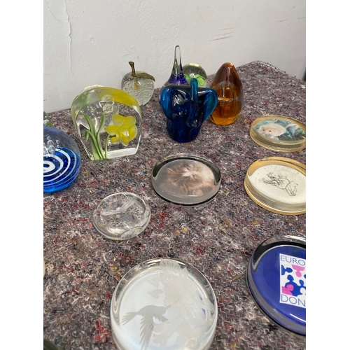 97 - Large collection of glass and resin paperweights