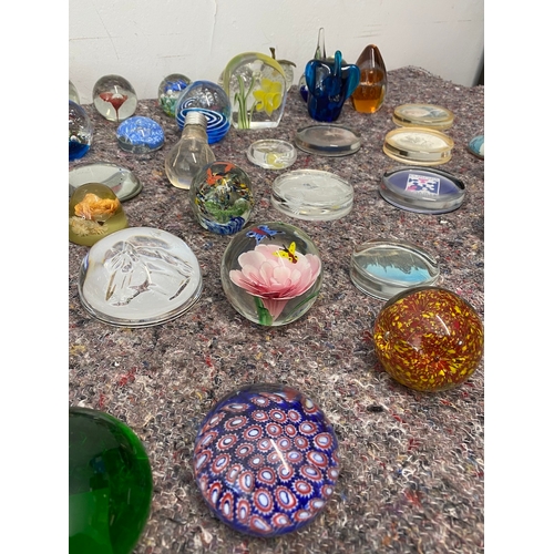 97 - Large collection of glass and resin paperweights