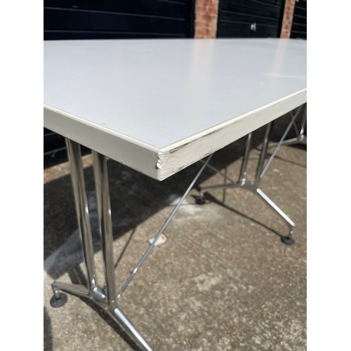 441 - Modern Designer High Rise Bar Table on Polished Aluminium Leg Supports 110.5