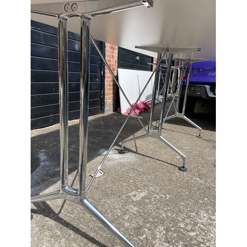 441 - Modern Designer High Rise Bar Table on Polished Aluminium Leg Supports 110.5