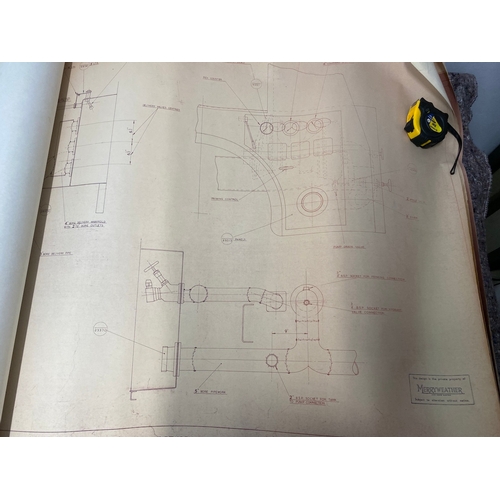 124 - Collection of approx 40/50 vintage copies of steam engines / Merryweather Engines blue prints / sche... 