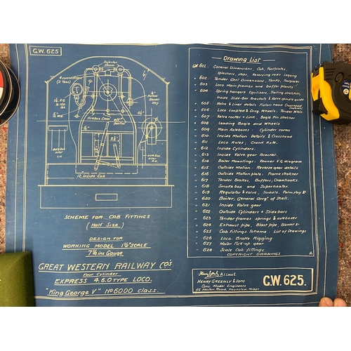 125 - Approx 20/30  Henry Greenly, A.I.Loco. E Vintage Blueprints / Plans for working model 1 1/2