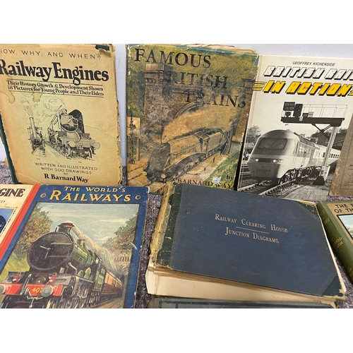 157 - Various Antique & Vintage Railway / Locomotives Reference Books / Stories inc 1915 railway clearing ... 