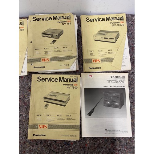 164 - Vintage Panasonic VHS Service manuals + other