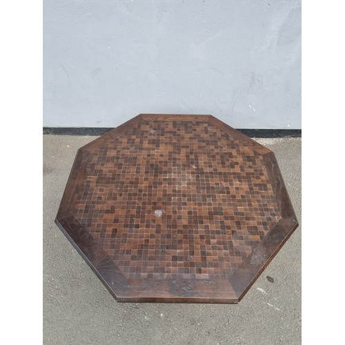 232 - Mid Century Large Octagonal Coffee Table 110cm x 37cm