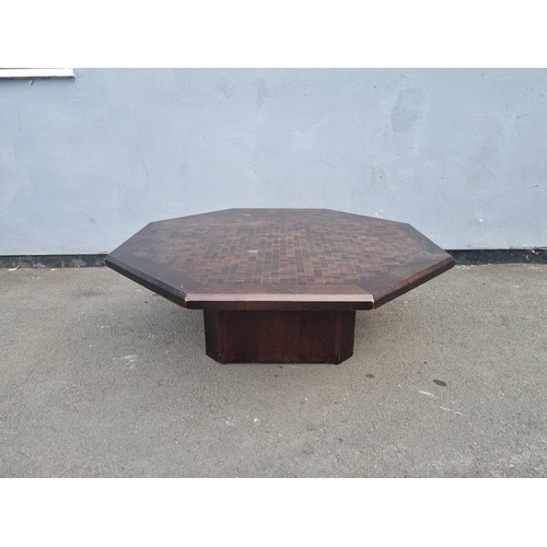 232 - Mid Century Large Octagonal Coffee Table 110cm x 37cm