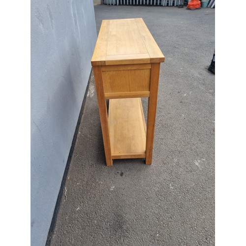 235 - Modern Oak Console Table with two draws 100cm x 35cm 80cm