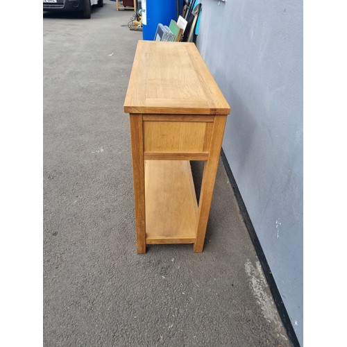 235 - Modern Oak Console Table with two draws 100cm x 35cm 80cm