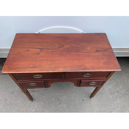 236 - 19th Century Mahogany Desk with 4 draws - 92cm x 45cm x  81cm - some trimming needs reattaching as s... 