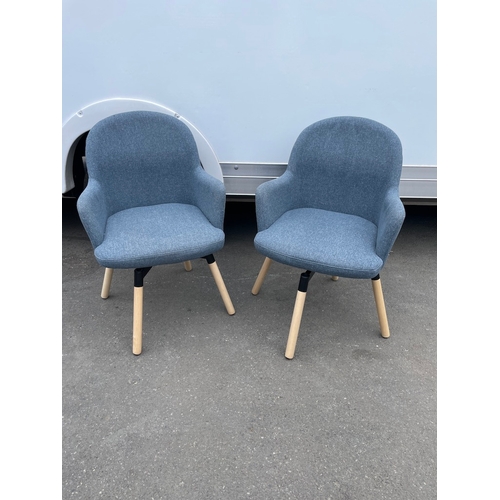 237 - A pair of Modern Fabric Ikea Swivel Chairs in good order