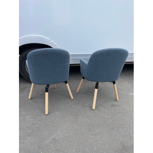 237 - A pair of Modern Fabric Ikea Swivel Chairs in good order