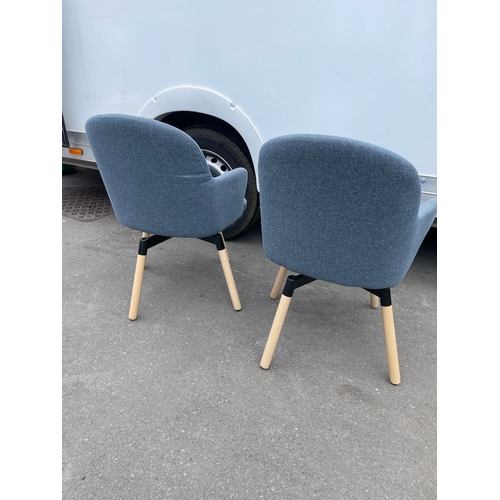 237 - A pair of Modern Fabric Ikea Swivel Chairs in good order