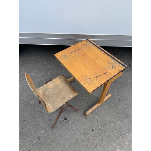 241 - Vintage child's school desk + chair