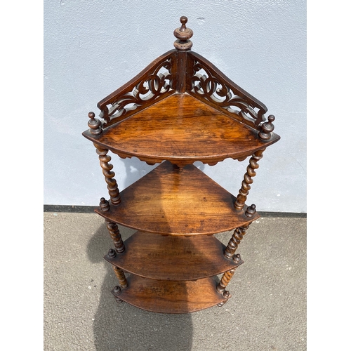 243 - Lovely Early 19th Century Rosewood Barley Twist 4 Tier Corner Etagere / Whatnot - in  good period or... 