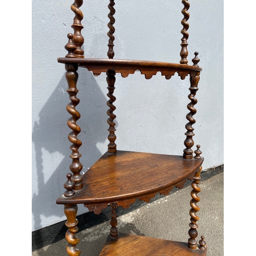 243 - Lovely Early 19th Century Rosewood Barley Twist 4 Tier Corner Etagere / Whatnot - in  good period or... 