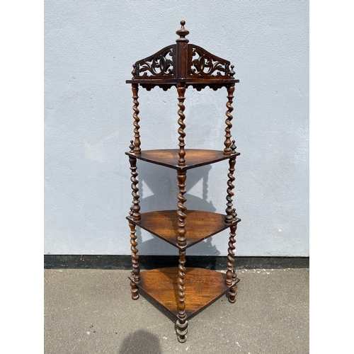 243 - Lovely Early 19th Century Rosewood Barley Twist 4 Tier Corner Etagere / Whatnot - in  good period or... 