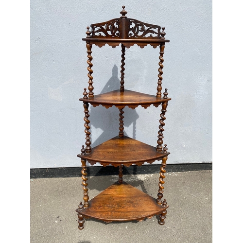 243 - Lovely Early 19th Century Rosewood Barley Twist 4 Tier Corner Etagere / Whatnot - in  good period or... 