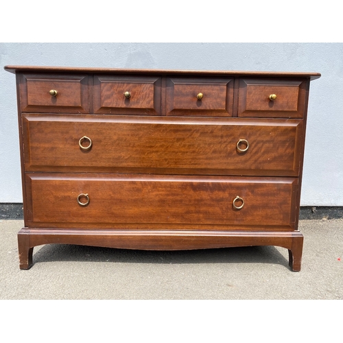 244 - Vintage Mahogany Stag Minstrel 4 over 2 bank of drawers - in very good order - 46cm x 106cm x 71cm