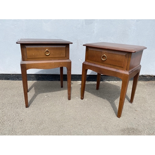 245 - Pair of Vintage Mahogany Stag Minstrel Bedside Tables - 45cm x 32cm x 55cm