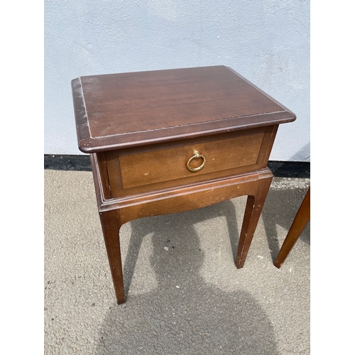 245 - Pair of Vintage Mahogany Stag Minstrel Bedside Tables - 45cm x 32cm x 55cm