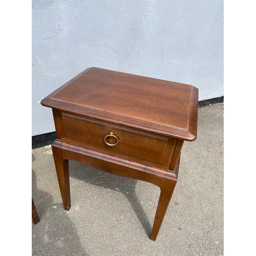 245 - Pair of Vintage Mahogany Stag Minstrel Bedside Tables - 45cm x 32cm x 55cm