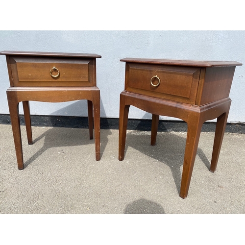 245 - Pair of Vintage Mahogany Stag Minstrel Bedside Tables - 45cm x 32cm x 55cm