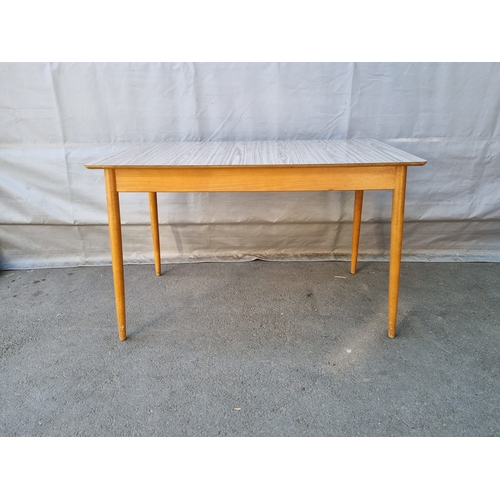 252 - Mid Century Formica Kitchen Table - 121cm x 67cm x 75cm