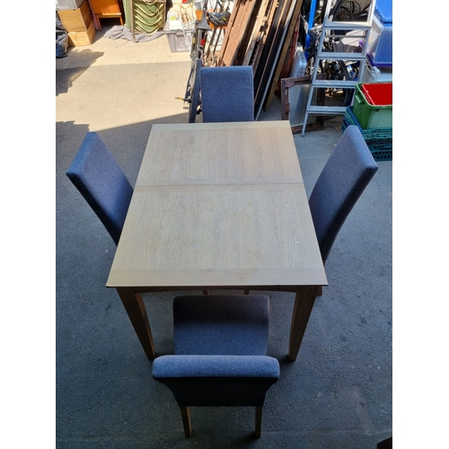 257 - Modern Extending Dining Table & 4 upholstered chairs - all in very good order , table has some corne... 