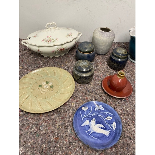 266 - Collection of various studio pottery + other china