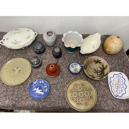 266 - Collection of various studio pottery + other china