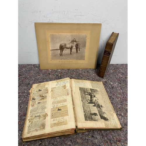 270 - 1st Edition 1831 The Horse Leather bound book, Original Photograph of horse / owner / trainer inscri... 