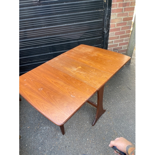 299 - 20th Century Demi Lune Console Table with draw + G Plan Teak Drop Leaf Table - Dimension in images