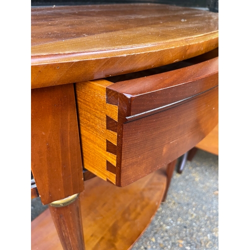 299 - 20th Century Demi Lune Console Table with draw + G Plan Teak Drop Leaf Table - Dimension in images