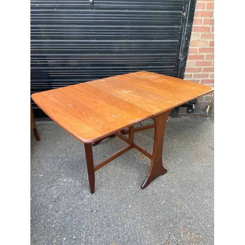 299 - 20th Century Demi Lune Console Table with draw + G Plan Teak Drop Leaf Table - Dimension in images