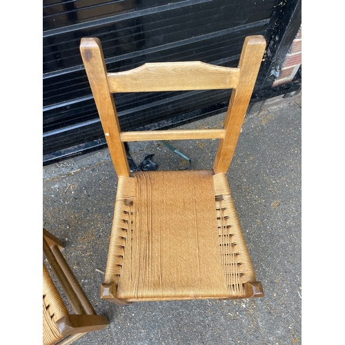 300 - A Pair of Mid century Rush Seated Dining Chairs
92cm x 46cm x 42cm