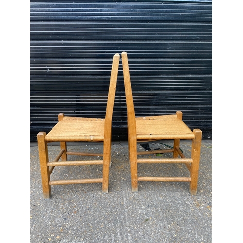 300 - A Pair of Mid century Rush Seated Dining Chairs
92cm x 46cm x 42cm