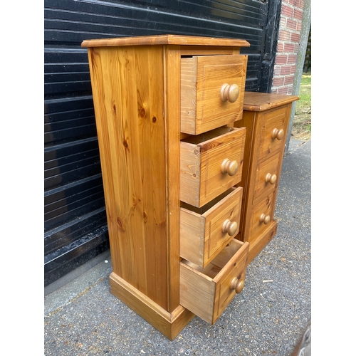 305 - 2 x 20th Century Solid Pine Drawers 
4 Drawer - 36cm x 91cm x 32cm 
3 Drawer - 36cm x 71cm x 32cm